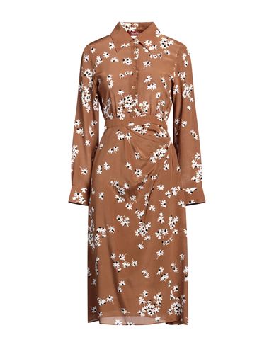 MAX MARA MAX MARA STUDIO WOMAN MIDI DRESS KHAKI SIZE 2 SILK, ACETATE