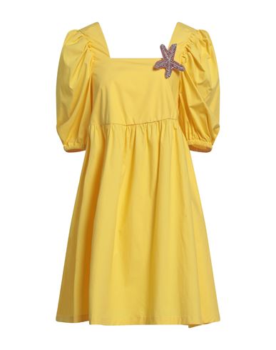 Mariuccia Woman Short Dress Yellow Size S Cotton