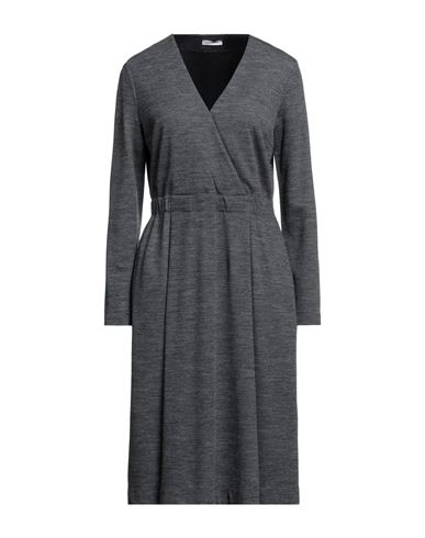 Cappellini By Peserico Woman Midi Dress Lead Size 8 Viscose, Virgin Wool, Polyamide In Grey