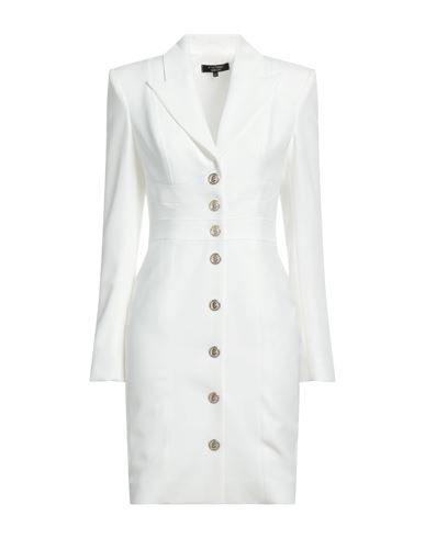 W Les Femmes By Babylon Woman Mini Dress White Size 4 Polyacrylic, Elastane
