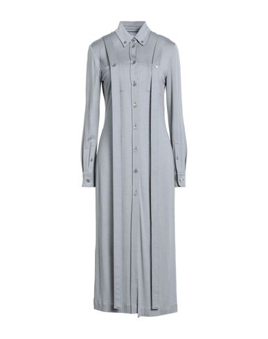Burberry Woman Midi Dress Grey Size 12 Wool, Silk
