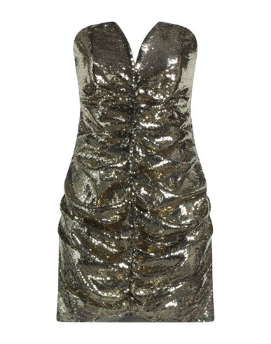 Simona Corsellini Woman Mini Dress Gold Size 8 Polyester, Polyamide, Elastane