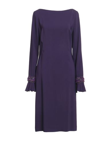 Alberta Ferretti Woman Midi Dress Purple Size 10 Viscose, Elastane, Polyamide, Glass, Acrylic