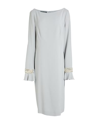 Alberta Ferretti Woman Midi Dress Grey Size 12 Viscose, Elastane, Polyamide, Glass, Acrylic