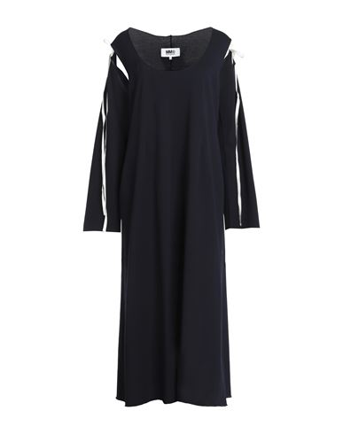 Mm6 Maison Margiela Woman Midi Dress Midnight Blue Size S Cotton
