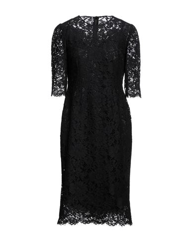 Shop Dolce & Gabbana Woman Midi Dress Black Size 0 Viscose, Cotton, Polyamide