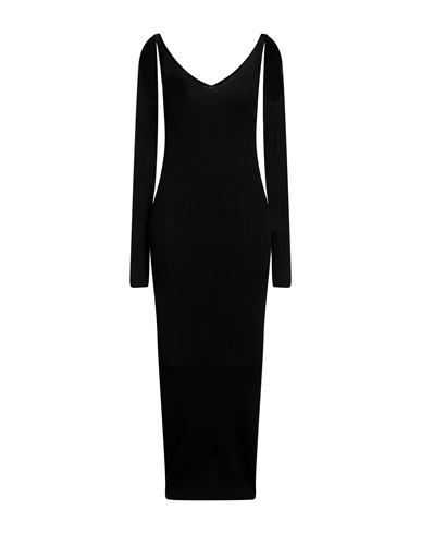 Federica Tosi Woman Maxi Dress Black Size 2 Wool, Cashmere