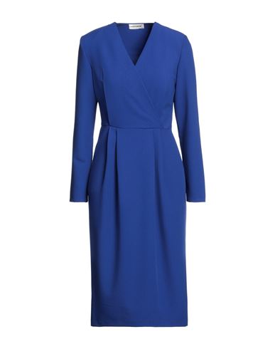 Sandro Ferrone Woman Midi Dress Blue Size 4 Polyester, Viscose, Elastane In Blue