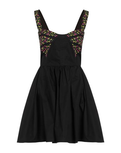Msgm Woman Short Dress Black Size 4 Cotton