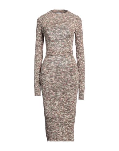 Attico The  Woman Midi Dress Military Green Size 4 Cotton, Polyamide