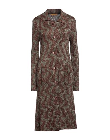 Siyu Woman Midi Dress Brown Size 8 Viscose, Metallic Fiber