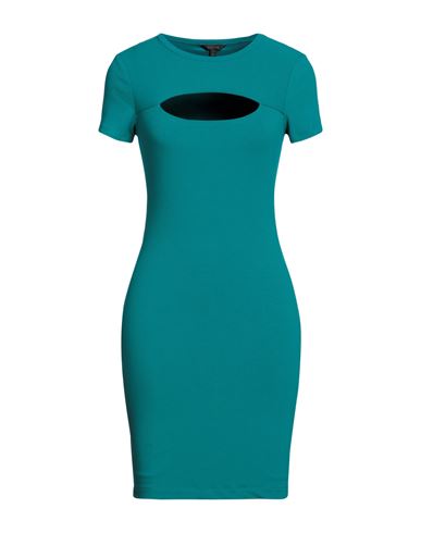 Guess Woman Mini Dress Deep Jade Size S Viscose, Elastane In Green