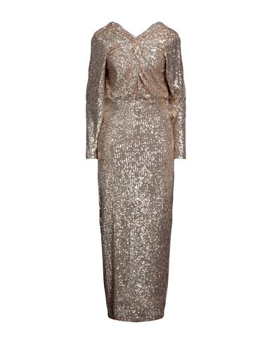 Berna Woman Maxi Dress Sand Size Xs Nylon, Elastic Fibres In Beige