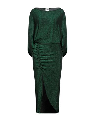 Berna Woman Midi Dress Emerald Green Size M Nylon, Metal, Elastic Fibres