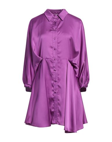 Berna Woman Short Dress Mauve Size M Polyester In Purple