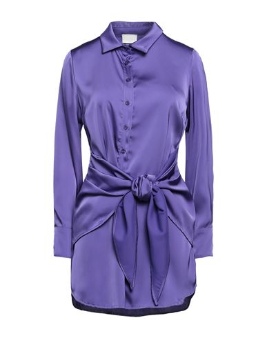 Berna Woman Short Dress Bright Blue Size L Polyester In Purple