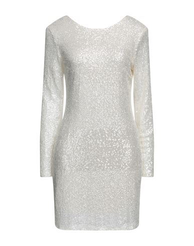 Angela Davis Woman Short Dress Ivory Size 8 Polyester In White