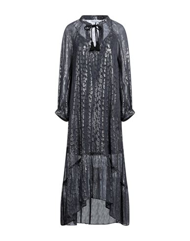 Sfizio Woman Midi Dress Lead Size 4 Silk, Metal In Grey