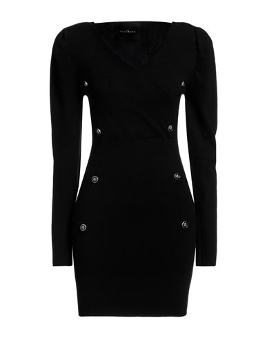 John Richmond Woman Mini Dress Black Size L Viscose, Polyester, Nylon