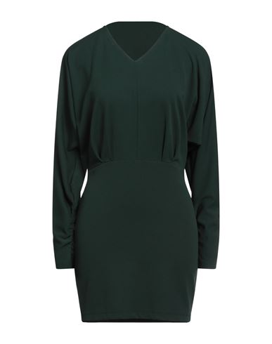 Jacqueline De Yong Woman Short Dress Dark Green Size S Polyester, Elastane