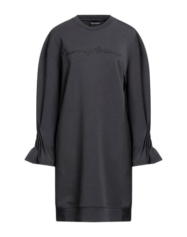 Emporio Armani Woman Mini Dress Lead Size 6 Cotton, Polyester, Elastane In Grey