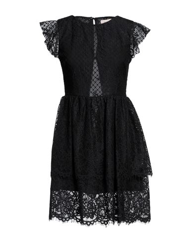 Twenty Easy By Kaos Woman Mini Dress Black Size 8 Polyamide, Cotton