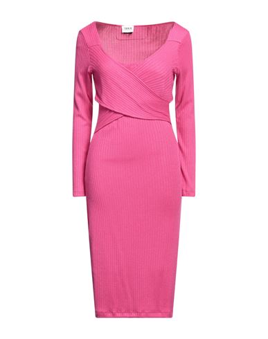 Berna Woman Midi Dress Fuchsia Size M Viscose, Polyamide, Polyester In Pink