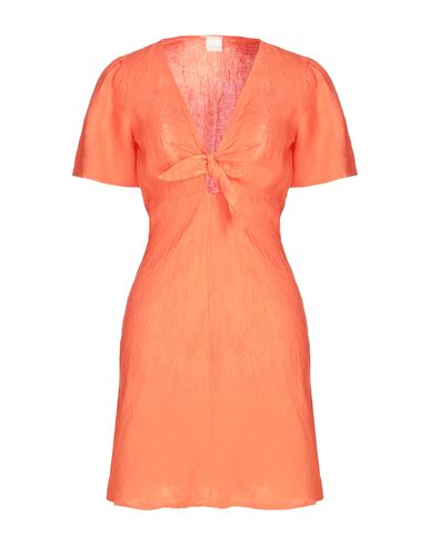 8 By Yoox Linen S/sleeve Mini Dress Woman Mini Dress Orange Size 10 Linen
