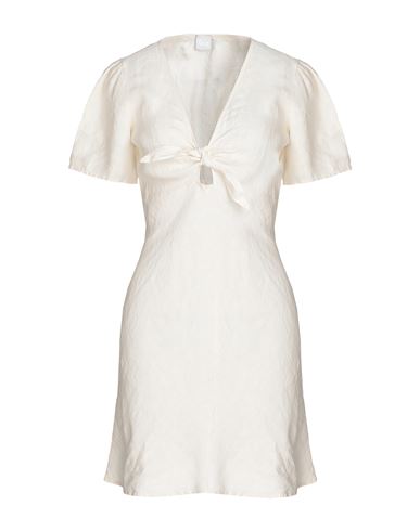 8 By Yoox Linen S/sleeve Mini Dress Woman Mini Dress Ivory Size 10 Linen In White