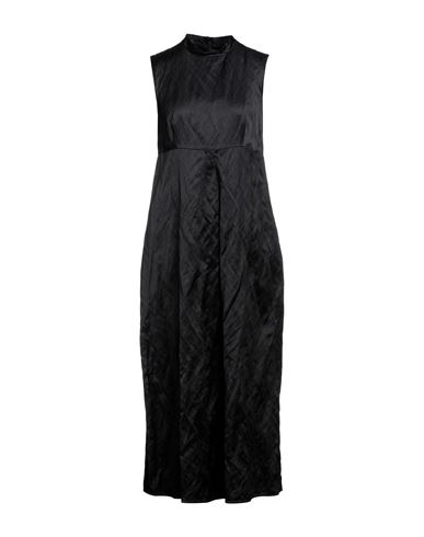 1-one Woman Midi Dress Black Size 6 Viscose, Cotton, Polyester