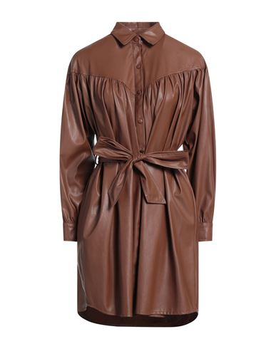 Gai Mattiolo Woman Mini Dress Brown Size 4 Polyurethane, Polyester