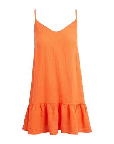 8 By Yoox Linen Slip Mini Dress Woman Short Dress Orange Size 12 Linen
