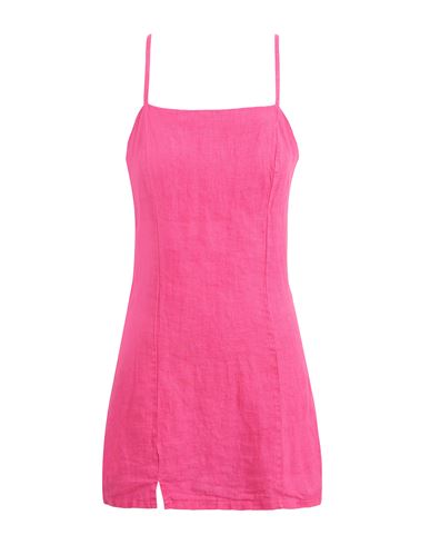8 By Yoox Linen Slip Mini Dress Woman Short Dress Fuchsia Size 12 Linen In Pink