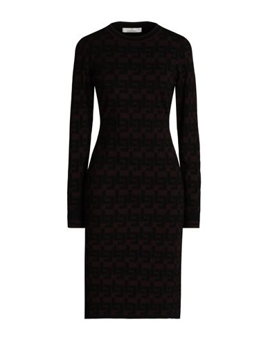 Liviana Conti Woman Midi Dress Dark Brown Size 4 Viscose, Polyester