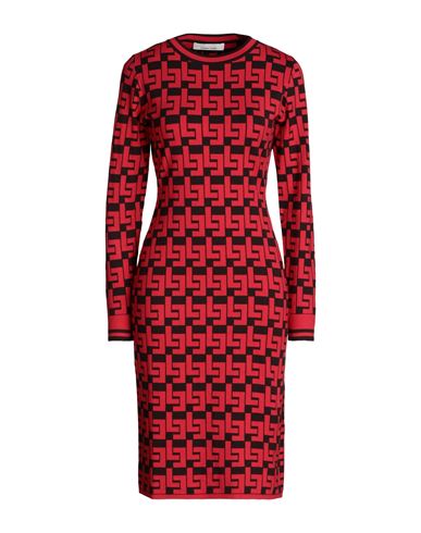Liviana Conti Woman Midi Dress Red Size 10 Viscose, Polyester