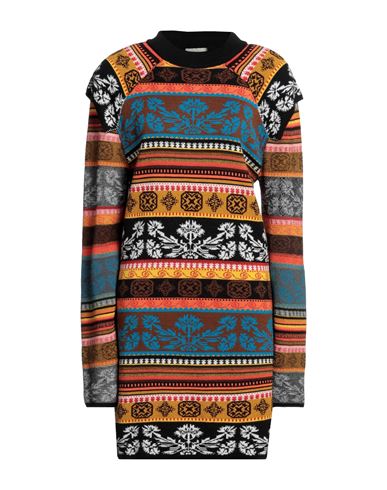 Akep Woman Mini Dress Brown Size 8 Wool, Acrylic