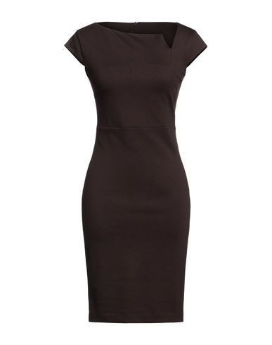 Compagnia Italiana Woman Mini Dress Dark Brown Size 8 Viscose, Nylon, Elastane In Black