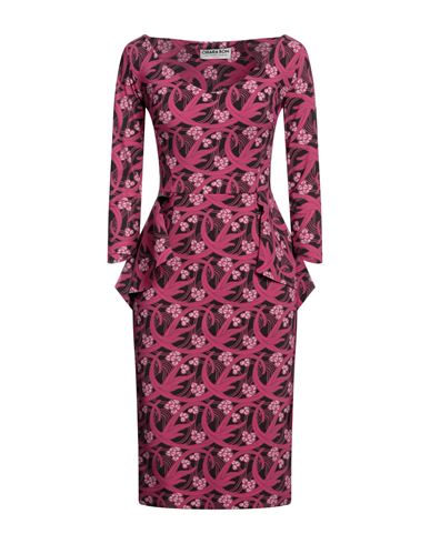 Shop Chiara Boni La Petite Robe Woman Midi Dress Fuchsia Size 10 Polyamide, Elastane In Pink