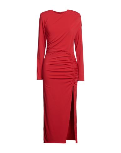 Federica Tosi Woman Midi Dress Red Size 4 Acetate, Polyamide, Elastane
