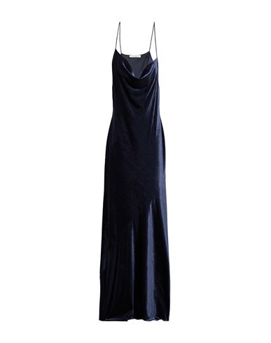 Shop Philosophy Di Lorenzo Serafini Woman Maxi Dress Midnight Blue Size 8 Polyester, Elastane