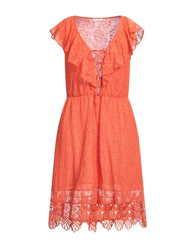 Fracomina Woman Mini Dress Orange Size S Polyamide, Polyester