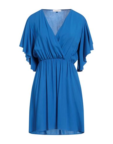 Shop Fracomina Woman Mini Dress Bright Blue Size L Viscose