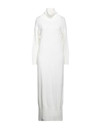 Alpha Studio Woman Maxi Dress Off White Size 2 Recycled Wool, Ecovero Viscose, Recycled Polyamide, R In Beige