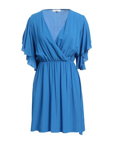 Shop Fracomina Woman Mini Dress Azure Size L Viscose In Blue