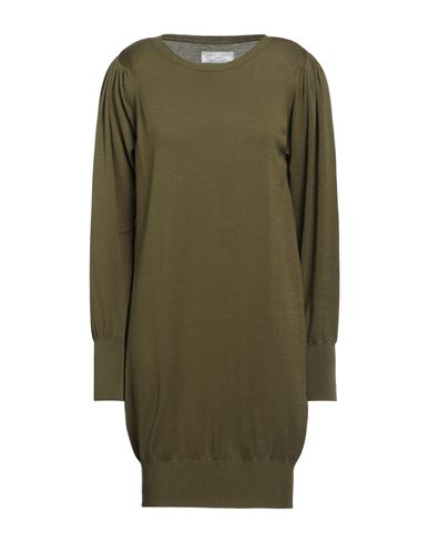 Société Anonyme Woman Mini Dress Military Green Size L Viscose, Polyester