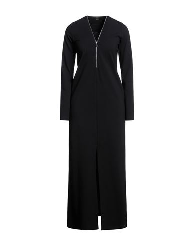 Seventy Sergio Tegon Woman Maxi Dress Black Size 8 Viscose, Polyamide, Virgin Wool, Elastane