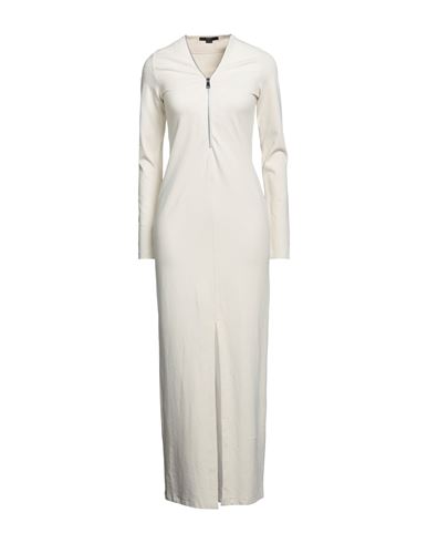 Seventy Sergio Tegon Woman Maxi Dress Cream Size 4 Viscose, Polyamide, Virgin Wool, Elastane In White