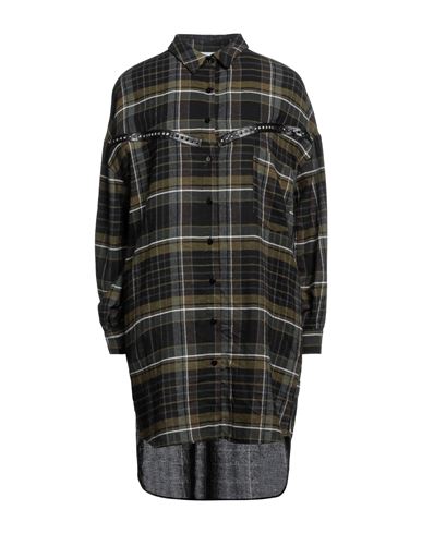 Gaelle Paris Gaëlle Paris Woman Mini Dress Dark Green Size 4 Cotton, Viscose, Polyester, Wool