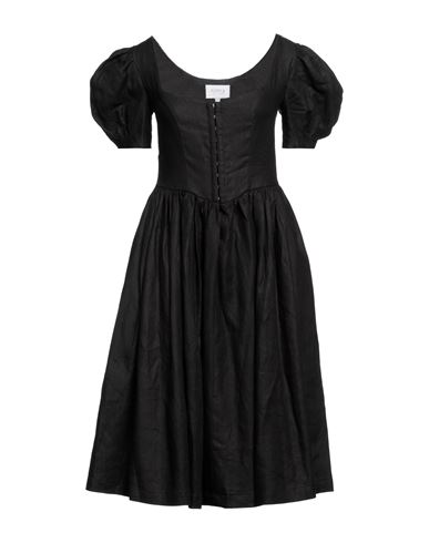 Gioia Woman Midi Dress Black Size 2 Linen