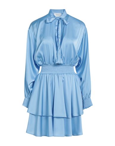 VICOLO VICOLO WOMAN MINI DRESS LIGHT BLUE SIZE S VISCOSE